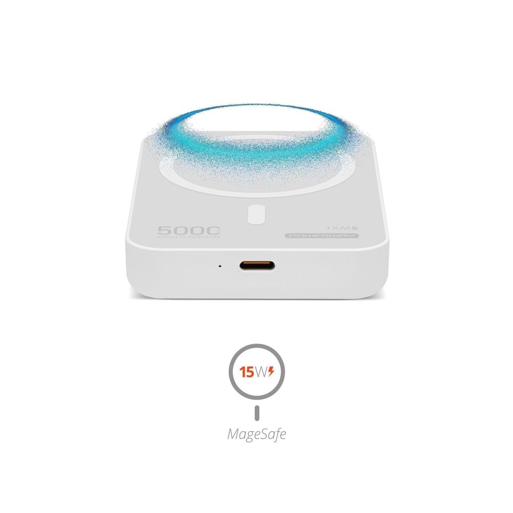 Powerway TXM5 5.000 mAh PD 15W Magsafe Kablosuz Wireless Taşınabilir Şarj Cihazı Powerbank