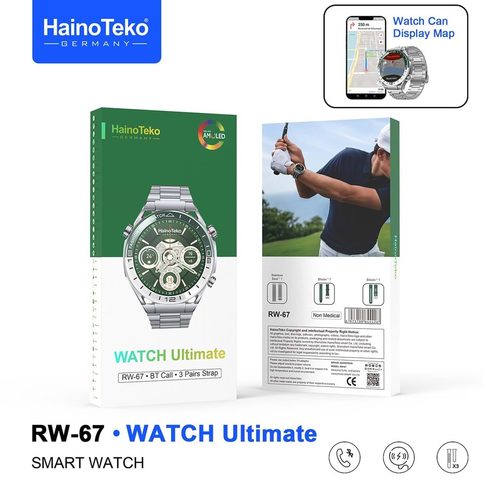 RW-67 HAİNO TEKO 3 KORDONLU AKILLI SAAT
