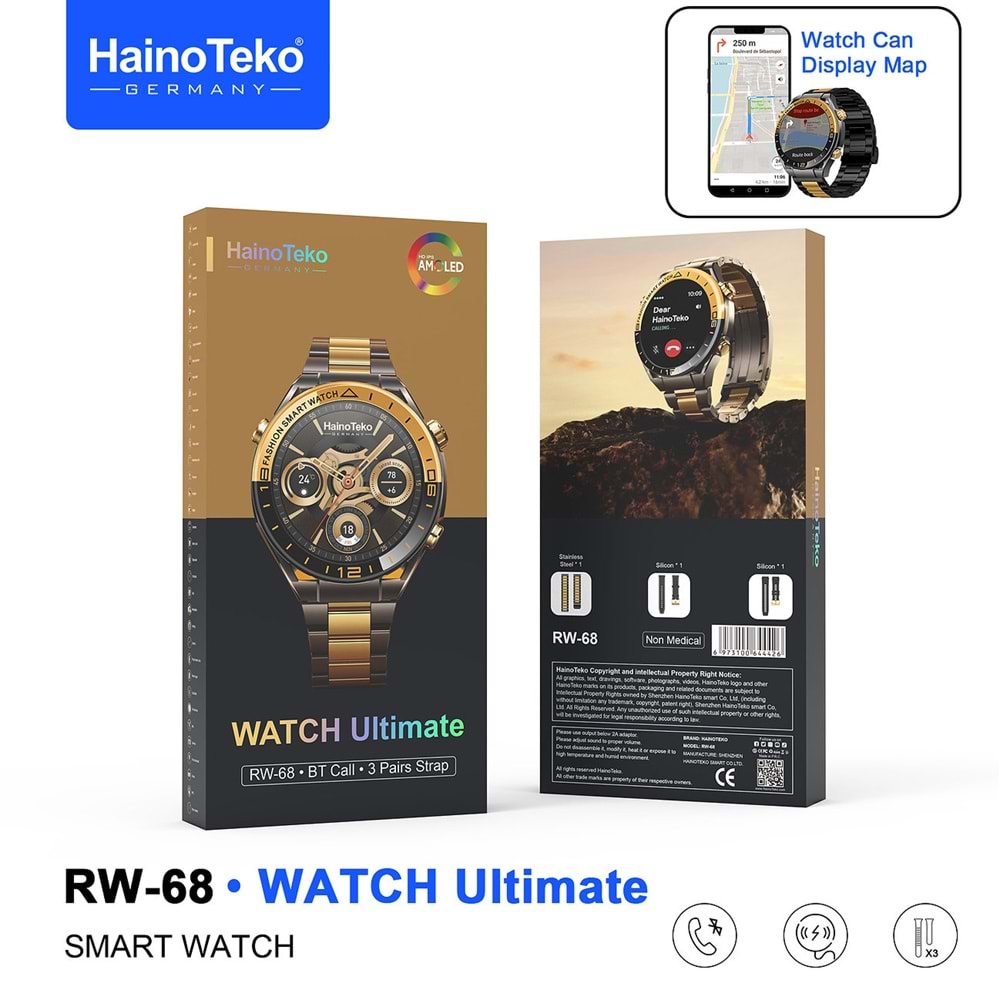RW-68 HAİNO TEKO 3 KORDONLU AKILLI SAAT