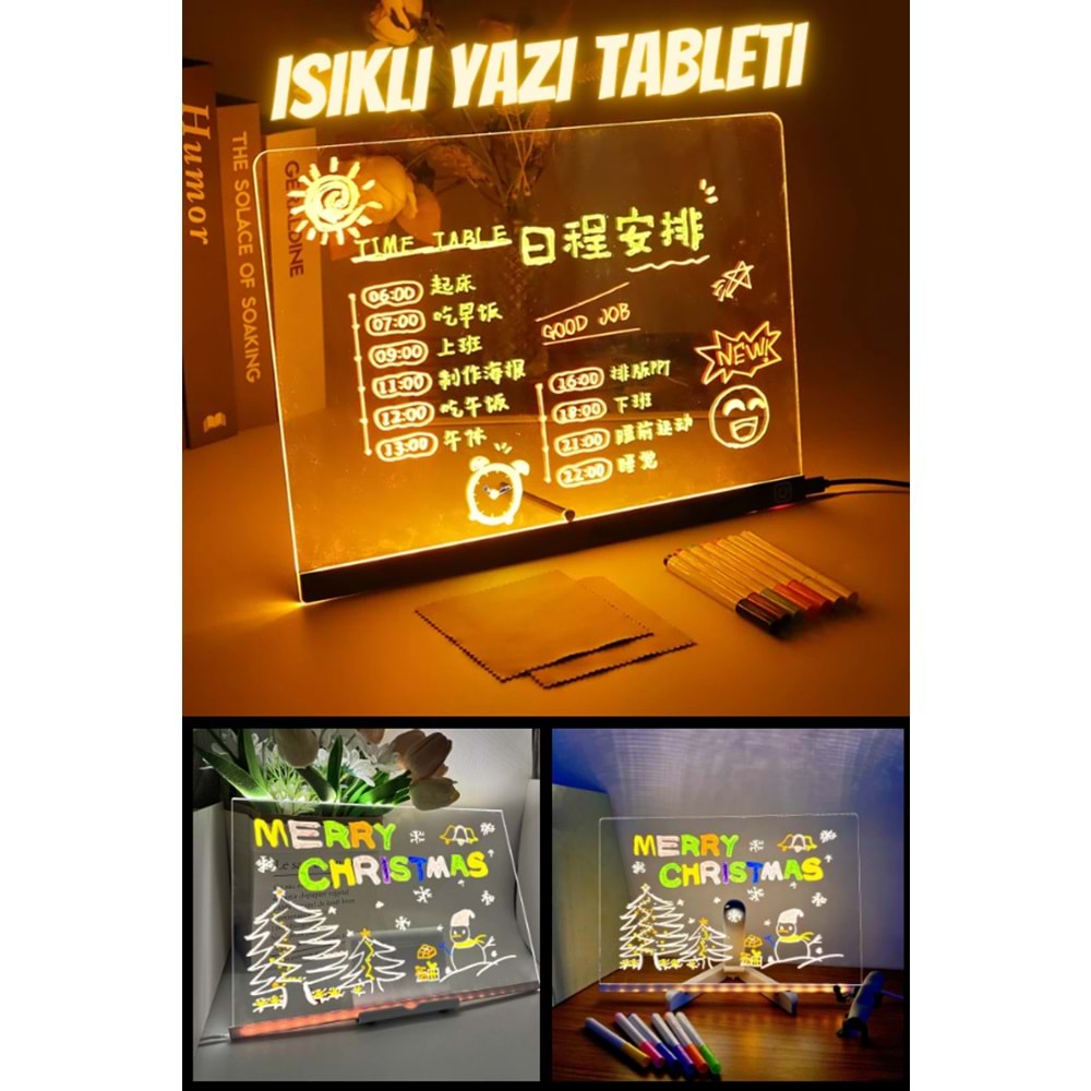 JS-01 AKRİLİK LÜMİNESAN IŞIKLI YAZI VE ÇİZİM TABLETİ