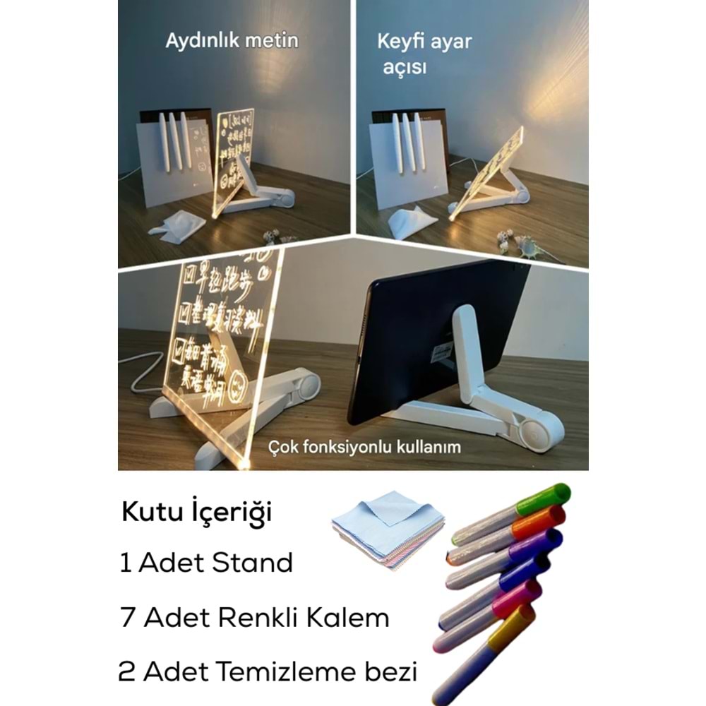 JS-01 AKRİLİK LÜMİNESAN IŞIKLI YAZI VE ÇİZİM TABLETİ