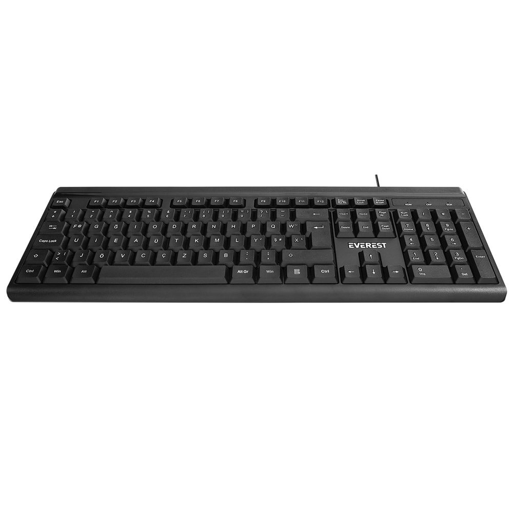 Everest KB-741F Siyah/Gri USB 2 Metre Bakır Kablolu Tamamen Türkçe F Klavye
