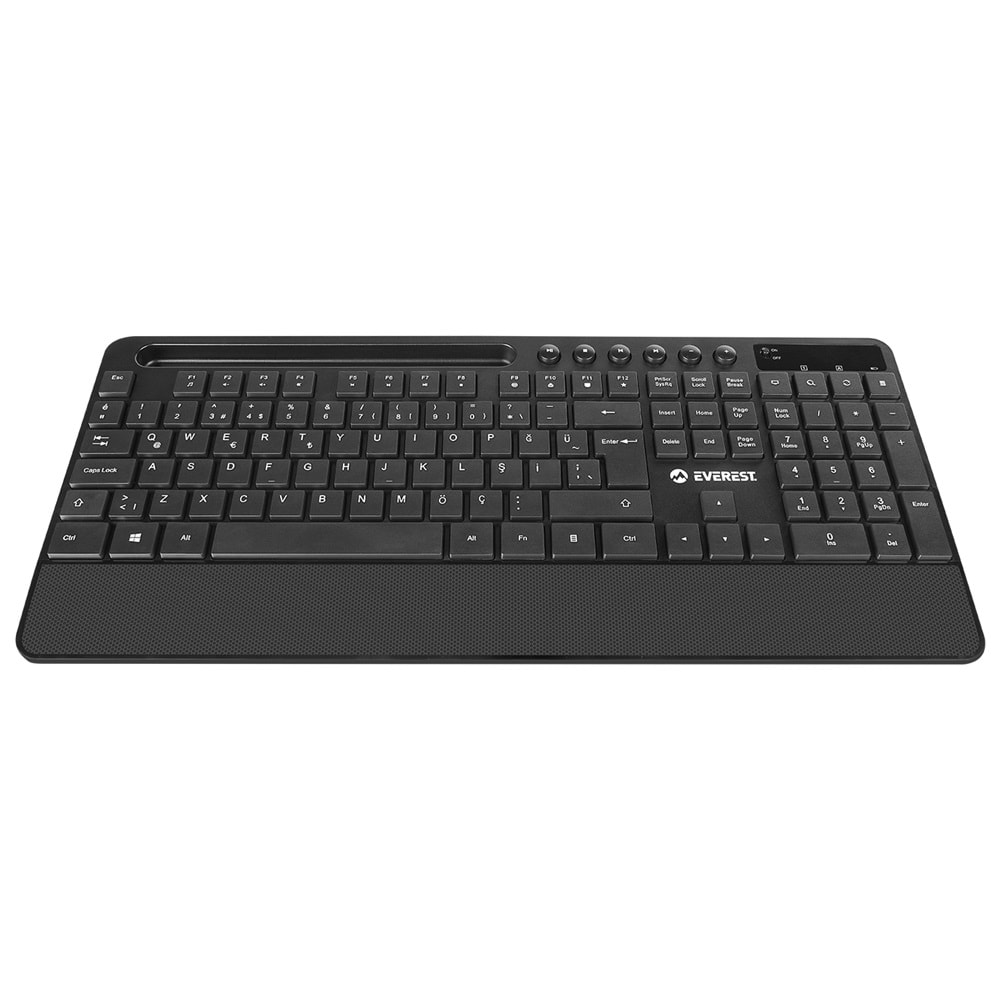 Everest KM-9676 Siyah Kablosuz 800/1200/1600 dpi Q Standart Klavye + Mouse Set