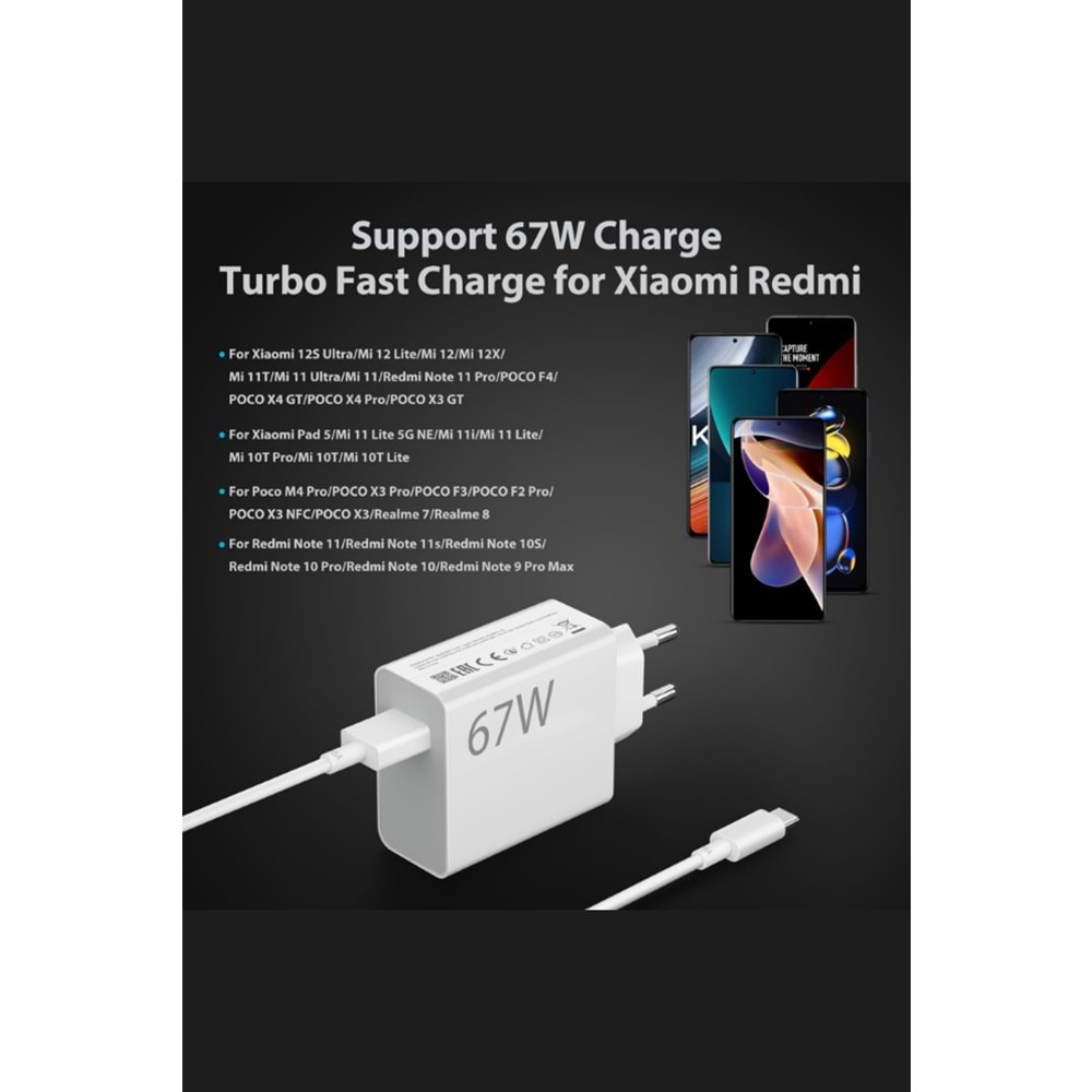JNUOBI JC-67A 67W TURBO SANİYELİ TYPE-C ŞARJ SETİ