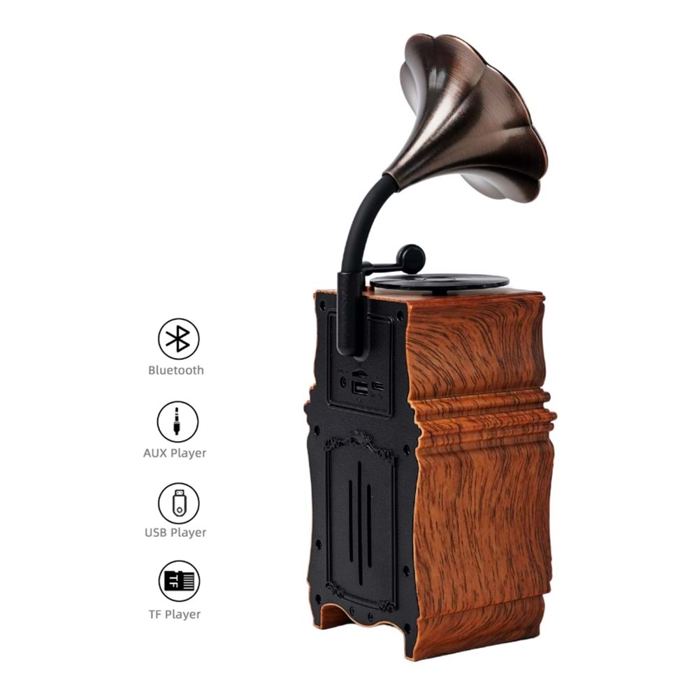PG-AS31 GRAMAFON BLUTOOTH NOSTALJİK SPEAKER