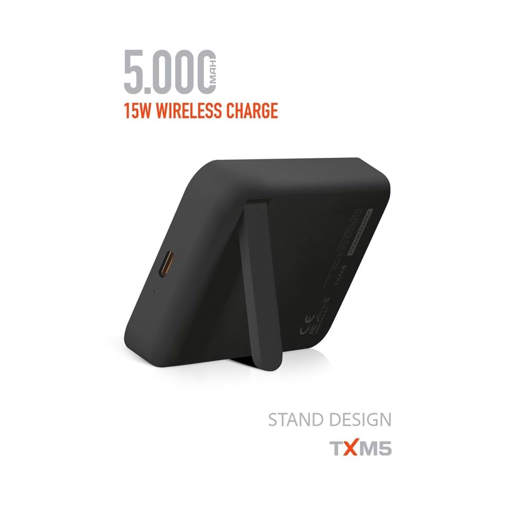 Powerway TXM10 10.000 mAh PD 15W Magsafe Kablosuz Wireless Taşınabilir Şarj Cihazı Beyaz Powerbank
