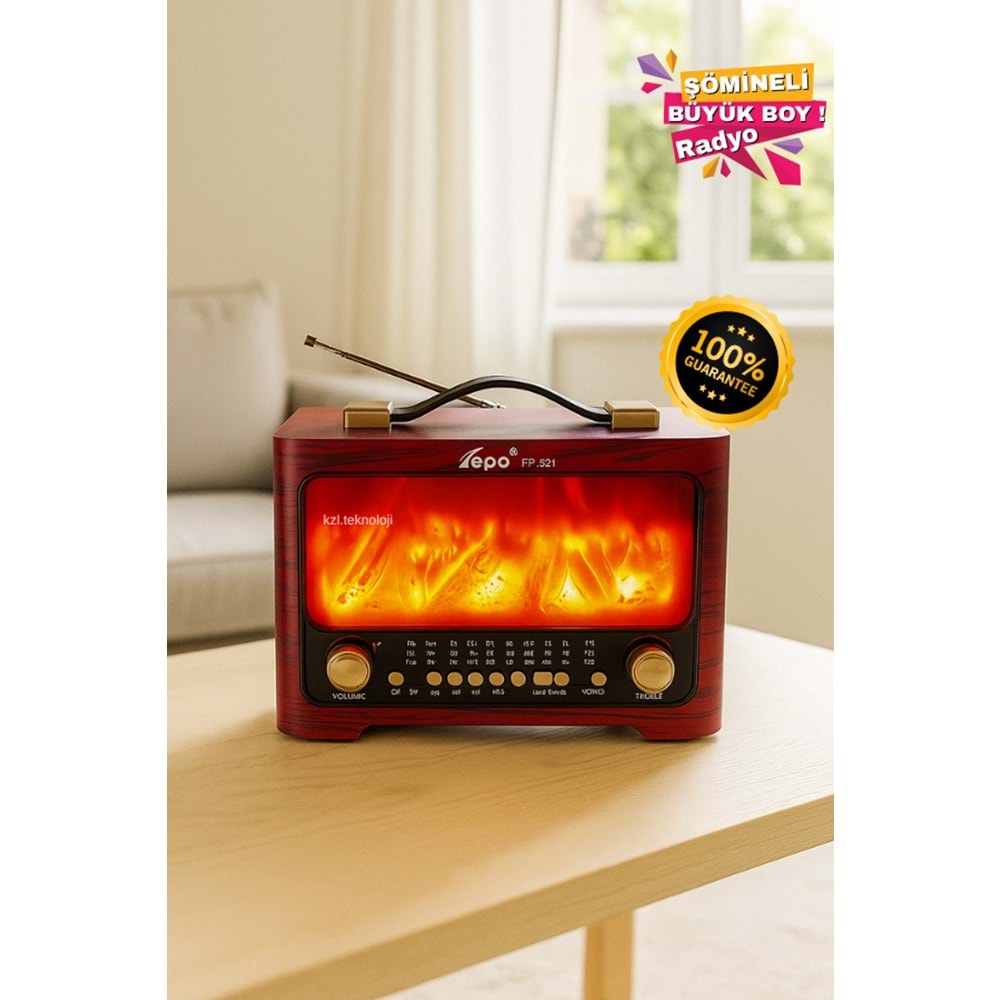 FP-821 ŞÖMİNELİ NOSTALJİK RADYO