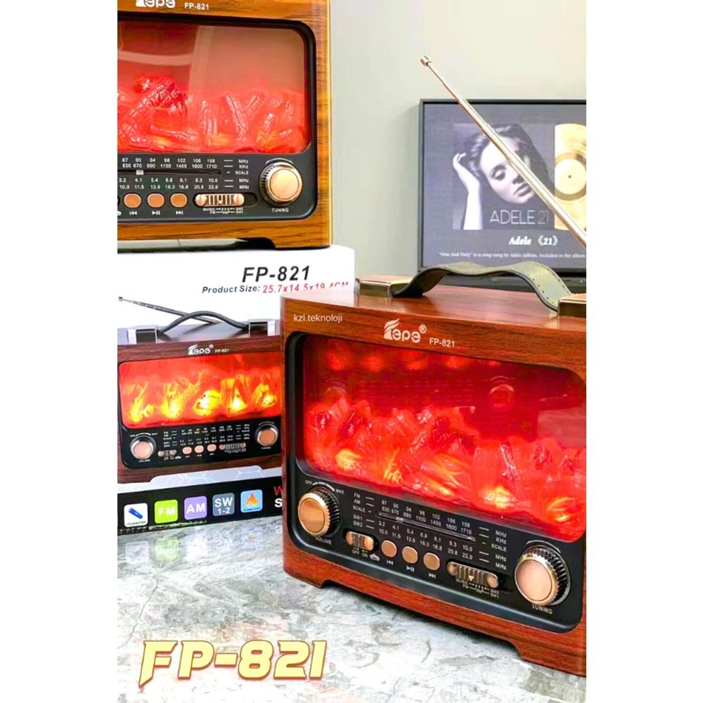 FP-821 ŞÖMİNELİ NOSTALJİK RADYO