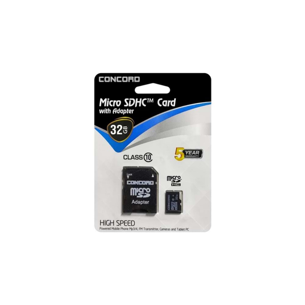 Concord C-M32 32 GB Adaptörü CLASS 10 Micro SD Hafıza Kartı