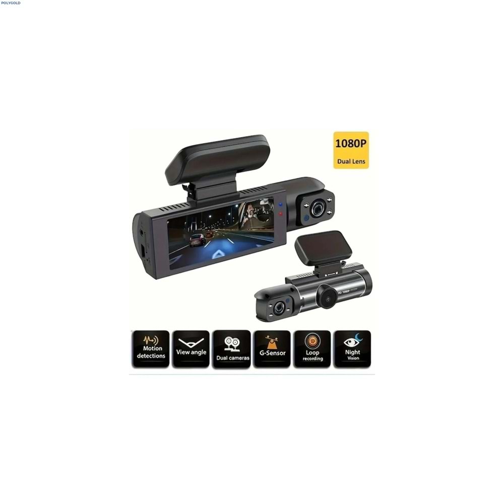 V9 BLACK BOX 3 LENSLİ ARAÇ KAMERASI