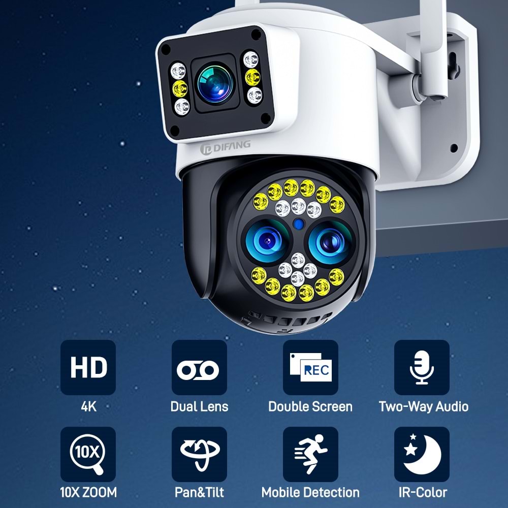 LF-006 // ÜÇ KAMERALI HD WİFİ IP KAMERA // LEERFEİ