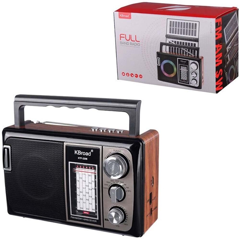KTF-2208 GÜNEŞ ENERJİLİ BLUETOOTH NOSTALJİK SPEAKER