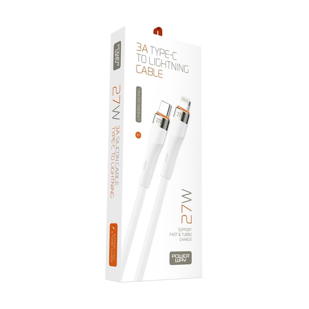 Powerway SCL27 Type-C To Lighting Cable - Iphone 27W 3A Şarj Kablosu