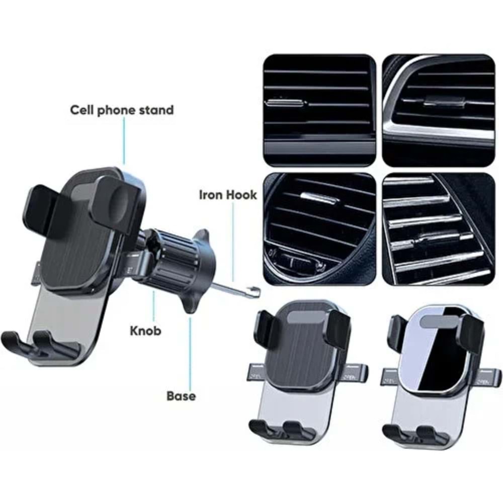 Powerway TT49 Araç İçi Petek Için Kıskaçlı Destekli Telefon Tutucu