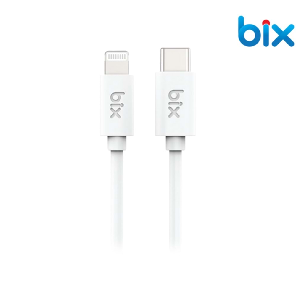 Bix BX-IP02UC 1 mt Type-C To Lightning Data Ve Şarj Kablosu Beyaz
