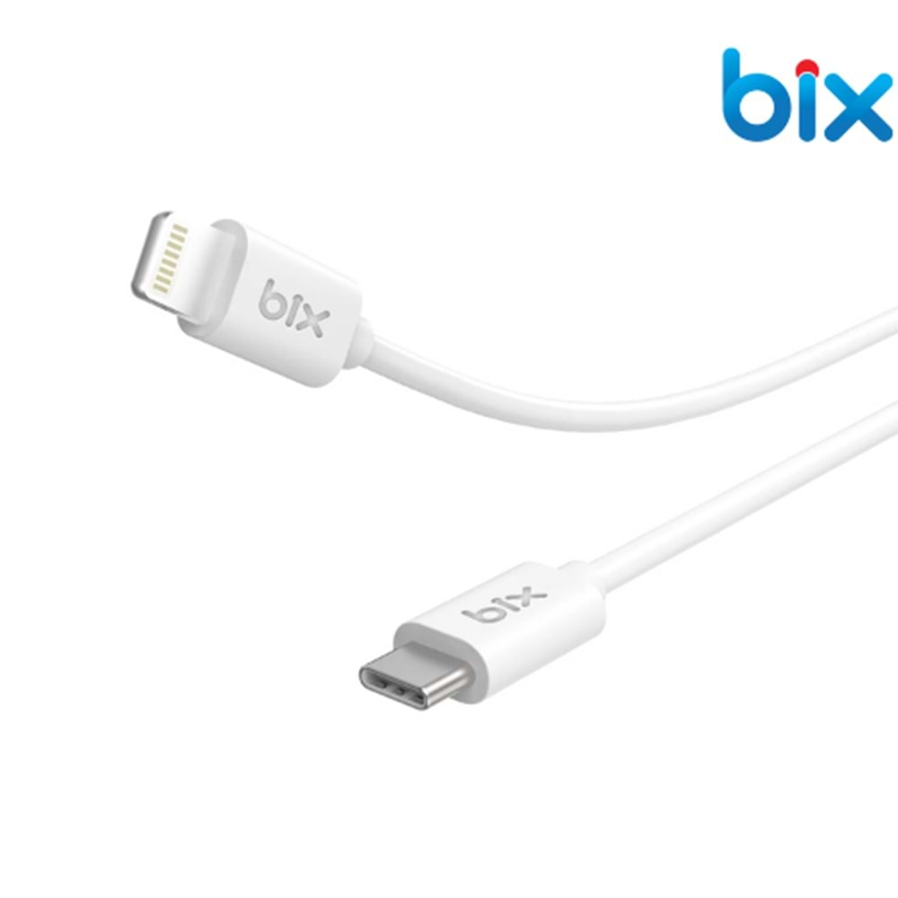 Bix BX-IP02UC 1 mt Type-C To Lightning Data Ve Şarj Kablosu Beyaz
