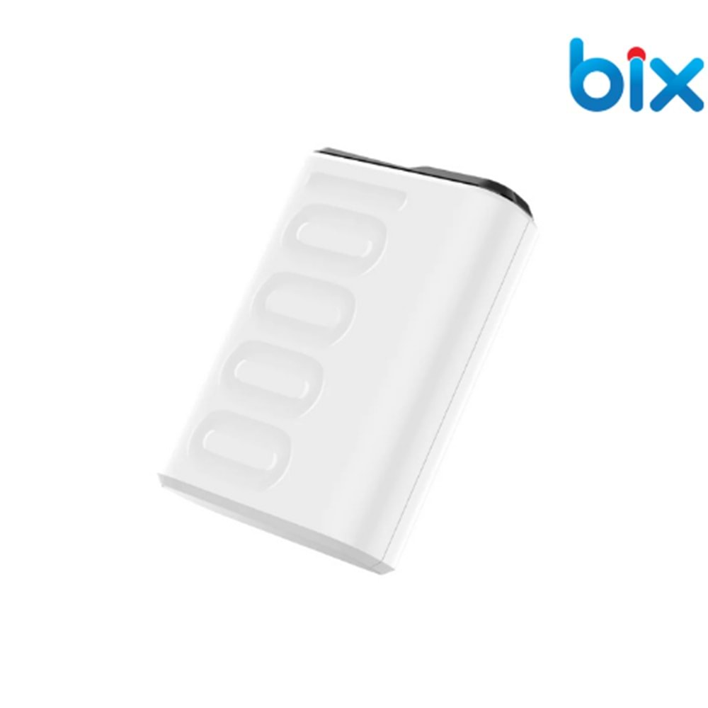 Bix TPB15 10000mAh PD 20W USB-C ve USB-A QC 3.0 Çift Portlu 22.5W Süper Hızlı Şarj Destekli ve Dijital Ekranlı Mini Powerbank