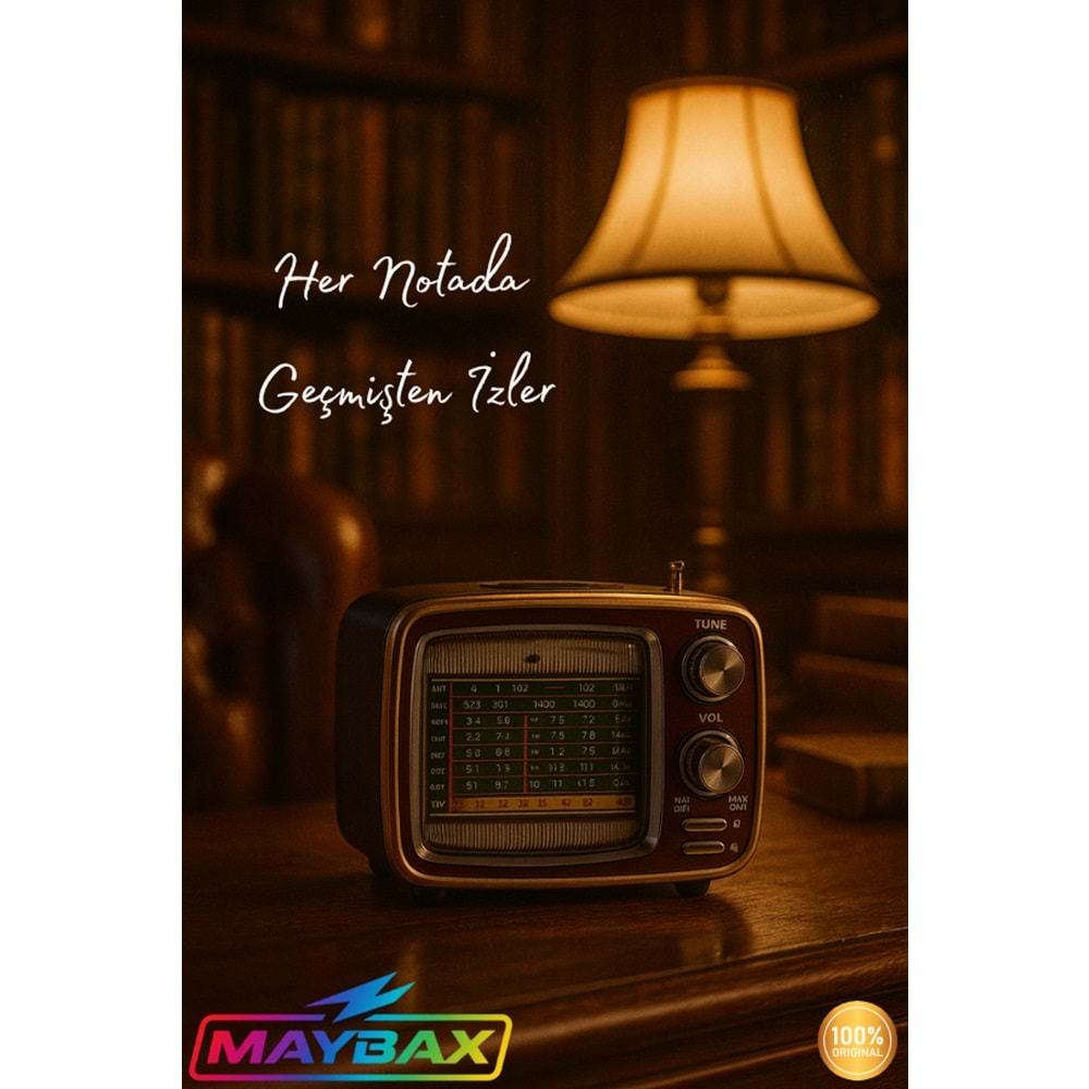 KTF-1641 BLUETOOTH GÜNEŞ ENERJİLİ NOSTALJİK RADYO