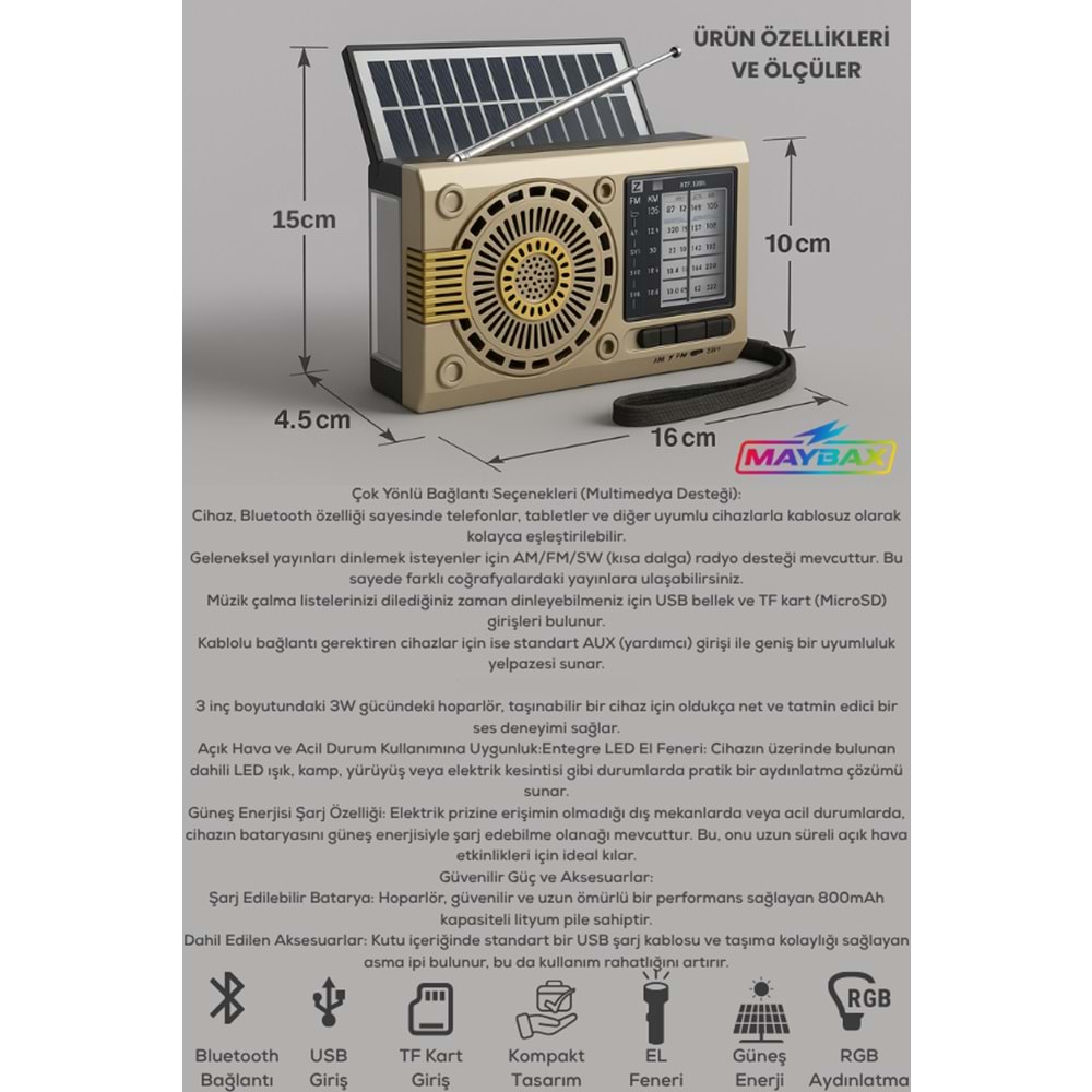 KTF-1481 BLUETOOTH NOSTALJİK RADYO