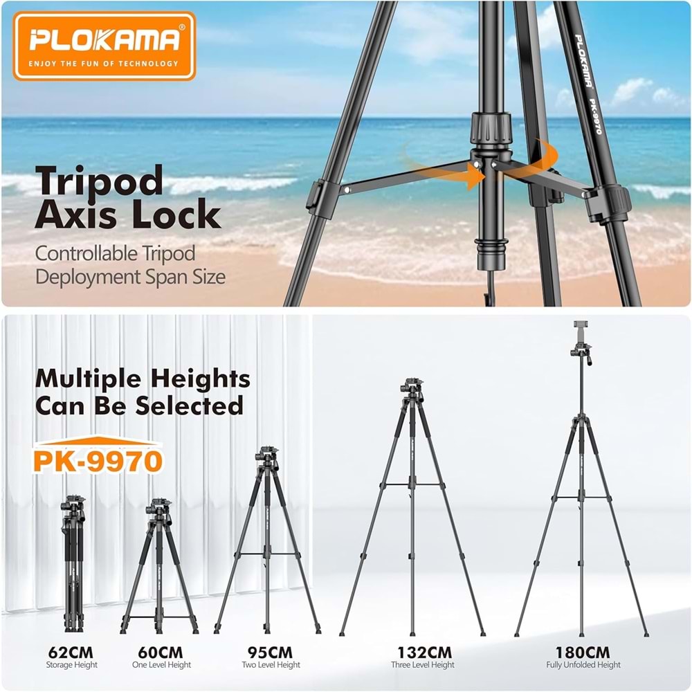 PLOKAMA PK-9970 180CM ORJİNAL BLUETOOTH TRİPOD