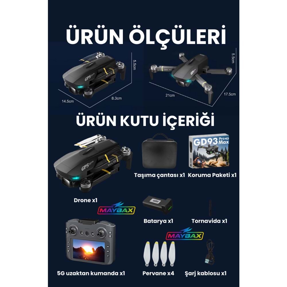 GD93 PRO DRONE / HELİKOPTER / LEERFEİ