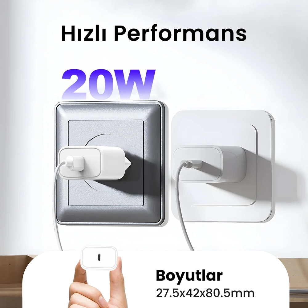 Bix BXPD23 20W USB-C PD 3.0 Akım Korumalı Hızlı Şarj Adaptörü Beyaz