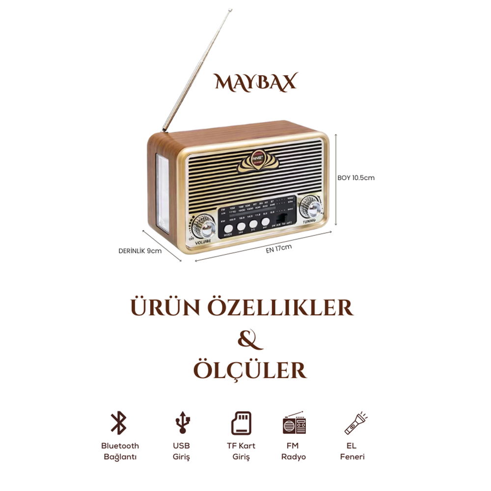 NS-6675BT BLUETOOTH NOSTALJİK SPEAKER