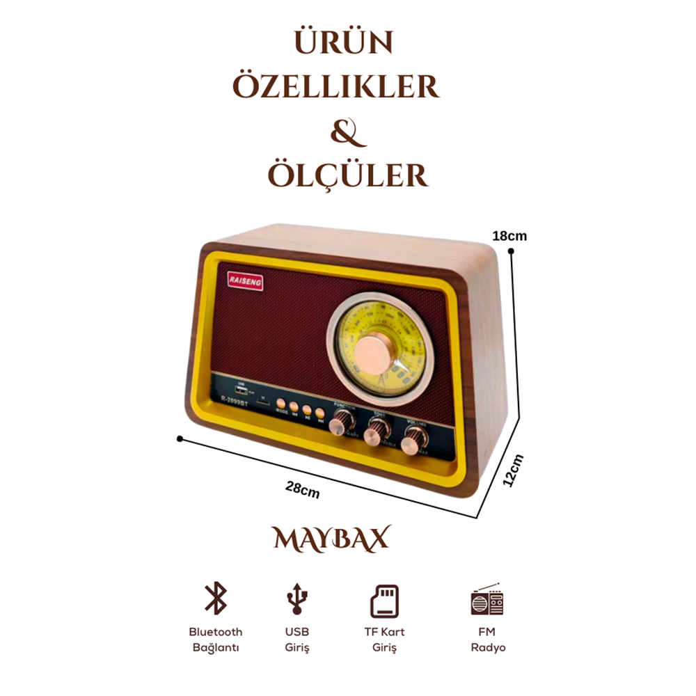 R-2099BT BLUETOOTH NOSTALJİK SPEAKER