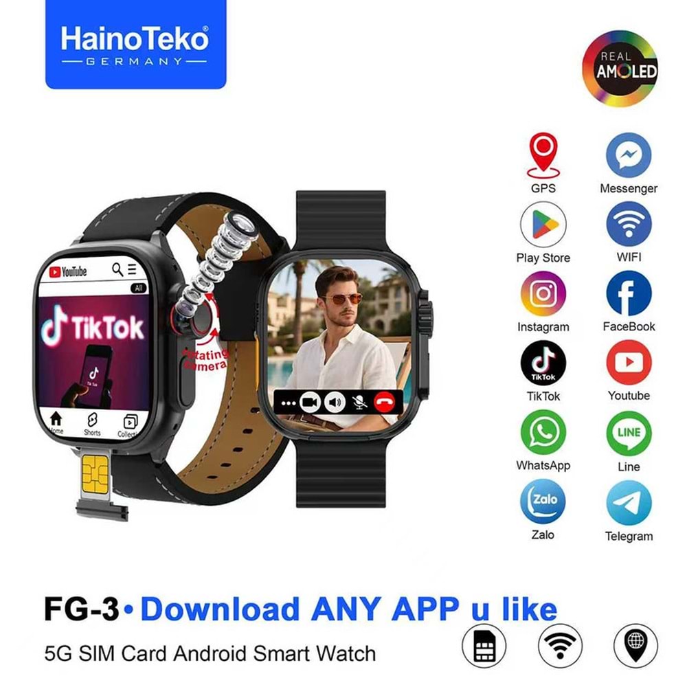 HAİNOTEKO FG-3 SİM KARTLI AKILLI SAATTİ