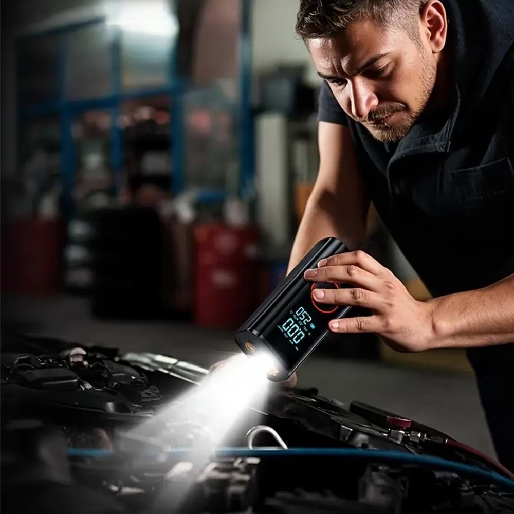 ST-9650 / AKÜ TAKVİYELİ ŞARJLI HAVA POMPASI