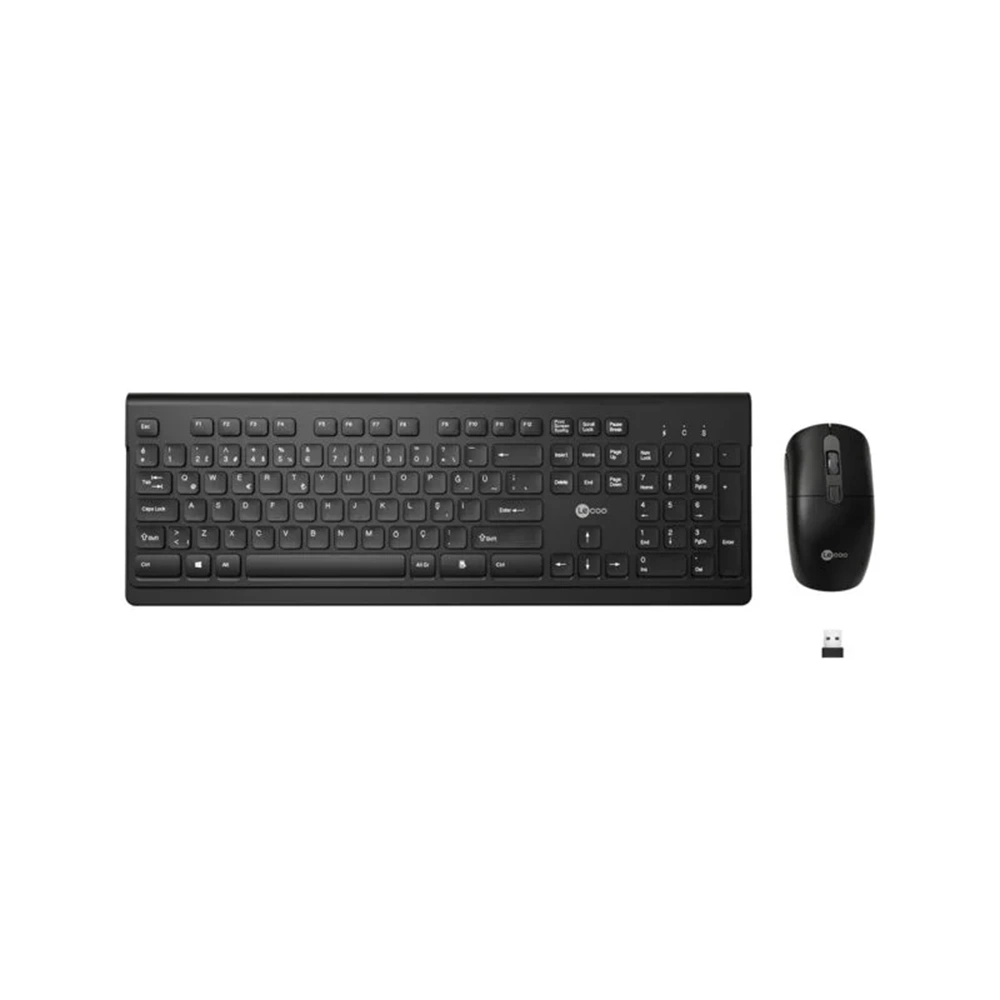 Lenovo Lecoo KW203 Kablosuz Siyah Klavye + Mouse Set