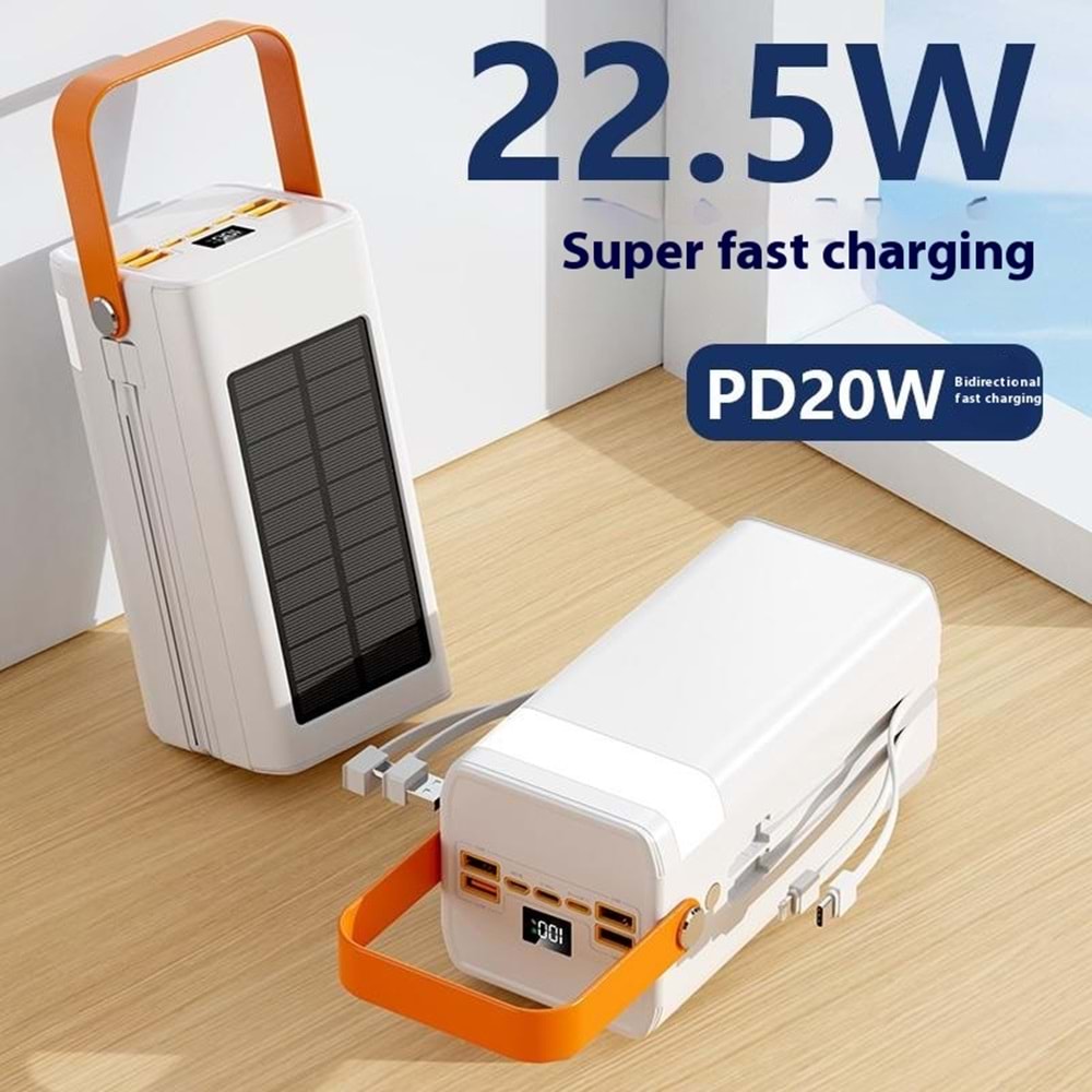 PG-PW780 POWER BANK 80000 MAH FAST ÖZELLİKLİ SOLAR ŞARJLI GÖSTEGELİ