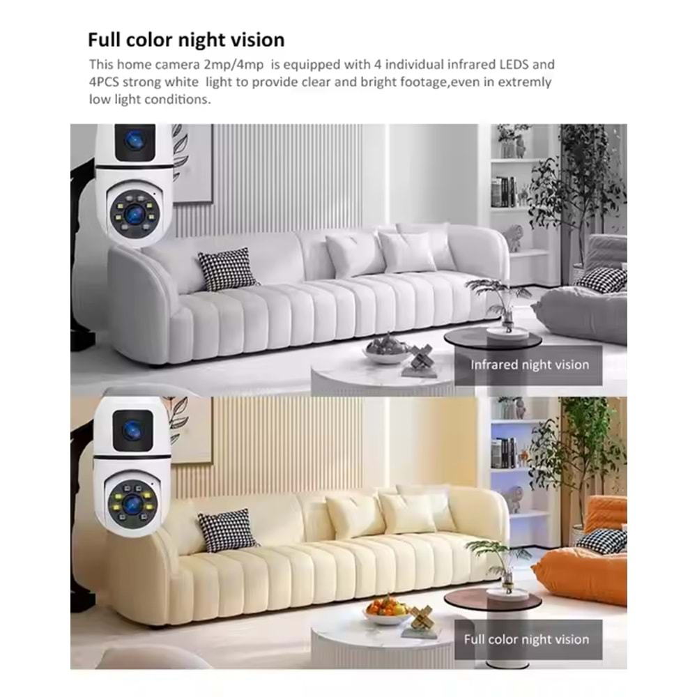 LF-S2 // AMPÜL ÇİFT LENS HD WIFI IP KAMERA // LEERFEI