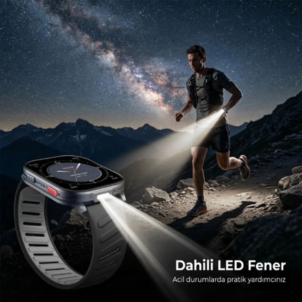 Bix TSW4 47mm Ultra İnce 2.04” AMOLED Ekranlı Akıllı Saat Turuncu – Dahili LED Fenerli, Bluetooth Aramalı, Nabız & SpO² Ölçer, iOS ve Android Uyumlu