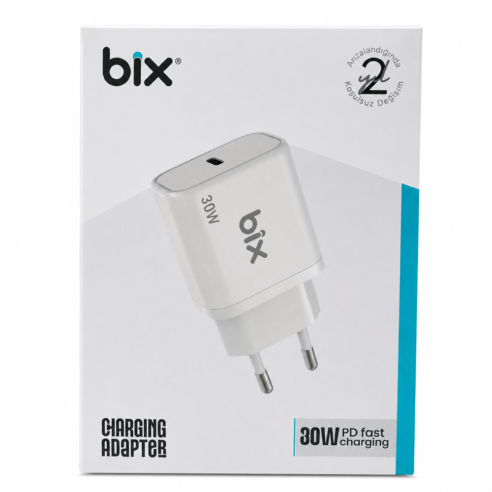 Bix BXPD32 30W USB-C PD 3.0 Akım Korumalı Hızlı Şarj Adaptörü