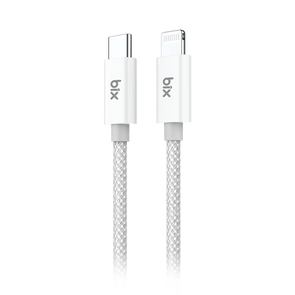 Bix T3CL Type-C to Lightning iPhone 27W Örgülü Şarj ve Data Kablosu 1 Metre