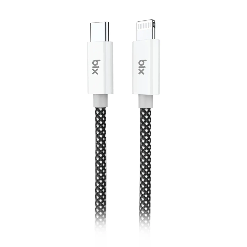 Bix T3CL Type-C to Lightning iPhone 27W Örgülü Şarj ve Data Kablosu 1 Metre