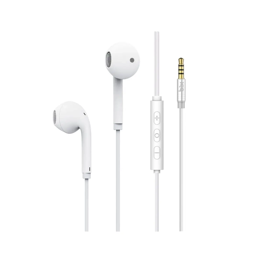 Bix HF03A 14.2mm Dinamik Sürücülü Mikrofonlu Kulak İçi Kulaklık Beyaz