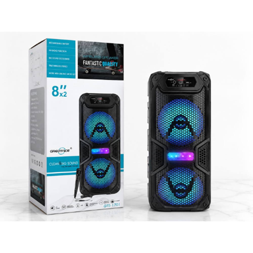 GTS-1701 SPEAKER BLUETOTH IŞIKLI MİKROFONLU SES SİSTEMİ