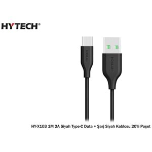 HYTECH HY-X103 1M 2A Type-C DATA+ŞARJ Siyah/Beyaz KABLOSU