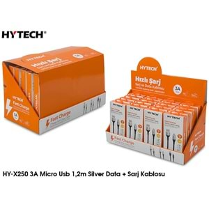 HYTECH HY-X250 3A MİCRO USB 1,2m DATA + SARJ KABLOSU