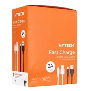 HYTECH HY-X83 1m 2A MİCRO USB Siyah/Beyaz ŞARJ KABLOSU