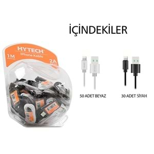 HYTECH HY-XF35 1m 2A İPHONE COLOR MİX ŞARJ KABLOSU 80li FANUS