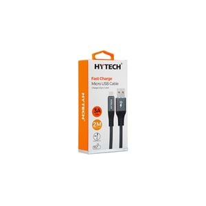 HYTECH HY-X2102M 3A MİCRO USB 2m GRİ DATA + SARJ KABLOSU