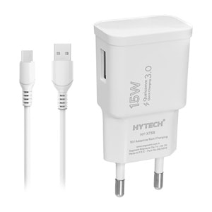 Hytech HY-XT55T 15W Quick 3,0 Type Usb-C Beyaz Kablo + Ev Şarj Adaptör