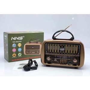 NNS NS-8067 BLUETOOTHT AHŞAP NOSTALJİK RADYO