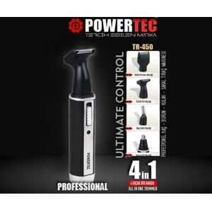 POWERTEC TR-450 4 İN 1 KAŞ BURUN KULAK SAKAL MAKİNASI