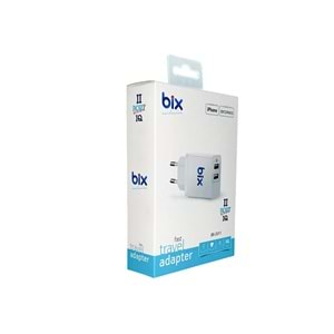 Bix BX-2U11 5V,3,1A/15,5W 2 Port Usb Hızlı Şarj Cihazı