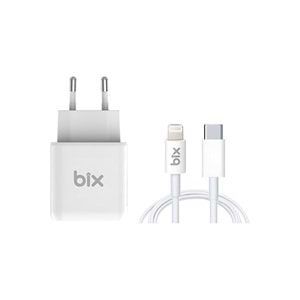 Bix BX-CL20TA 5V,3A/9V,2,22A/12V.1,67A/20W İphone 3A Type-C 1mt Kablolu Şarj Cihazı