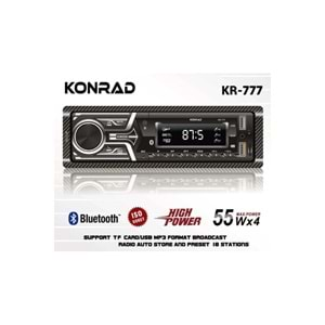 Konrad KR-777 KR-888 4x50 Watt Çift USB/SD/FM Bluetooth Oto Teyp